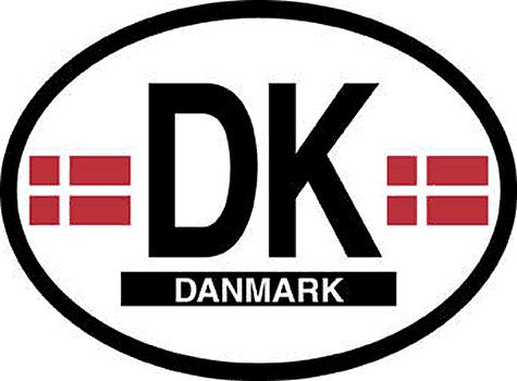 Denmark Oval Auto Decal